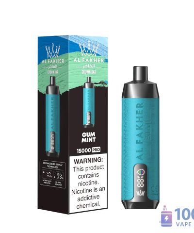 AlFakher Crown Bar 15000 Pro Disposable Vape - 22ML 5% Nicotine Rechargeable