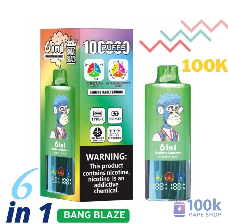 Bang Blaze 100K Puffs Triple Tank Disposable Vape - 6 Flavors in One - Vaizdas 3