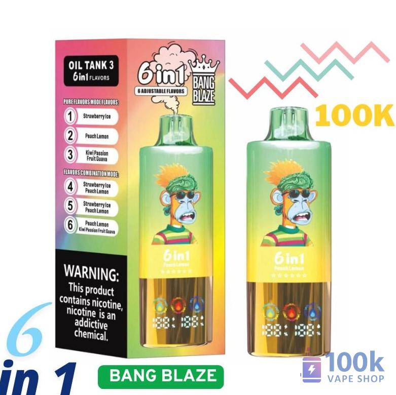 Bang Blaze 100K Puffs Triple Tank Disposable Vape - 6 Flavors in One - Vaizdas 4
