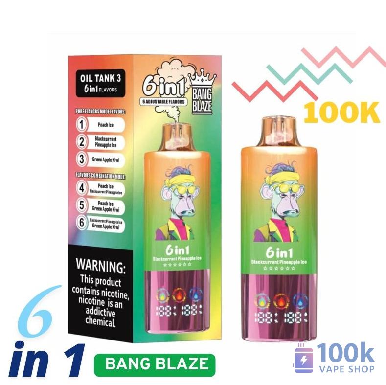 Bang Blaze 100K Puffs Triple Tank Disposable Vape - 6 Flavors in One - Vaizdas 5