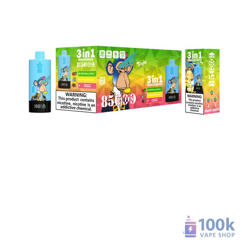 Bang King 85K Puff Vape za enkratno uporabo - Triple Pods, 63ml E-tekočina, polnjenje