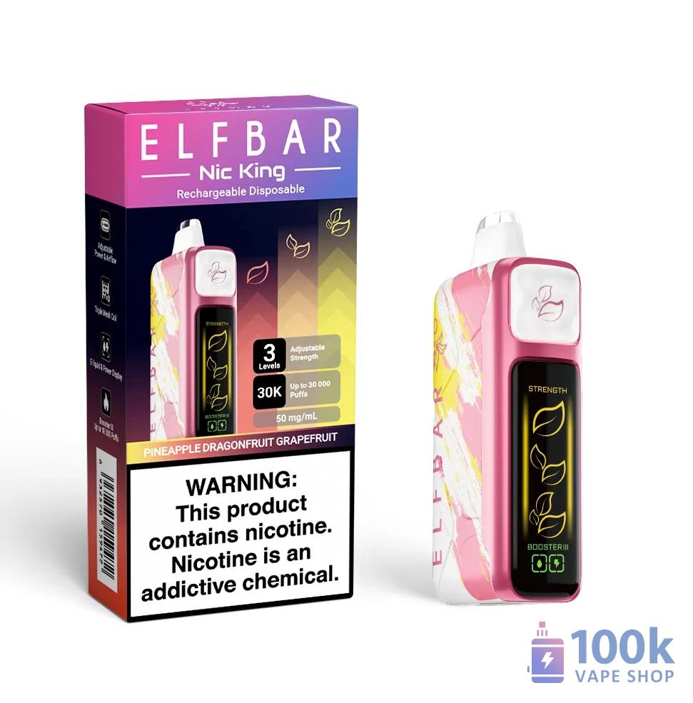 Elfbar Nic King 30000 Puffs Disposable Vape - 5% Nicotine, Rechargeable - Image 6