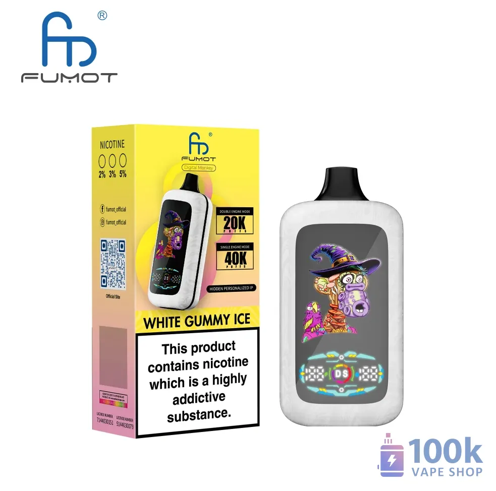 Fumot Digital Monkey Disposable Vape - 40,000 Puffs, Dual Engine, Rechargeable - Image 2