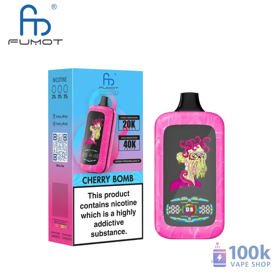 Fumot Digital Monkey Disposable Vape - 40,000 Puffs, Dual Engine, Rechargeable - Image 5