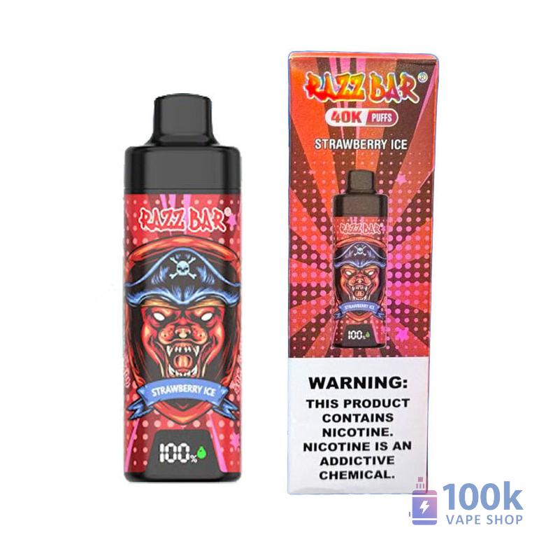 Razz Bar 40,000 Puffs Disposable Vape - Rechargeable with LED Display | 16 Flavors - Image 2