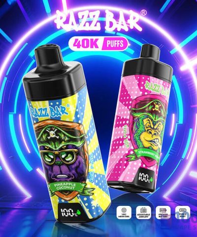 Razz Bar 40,000 Puffs Disposable Vape - Rechargeable with LED Display | 16 Flavors