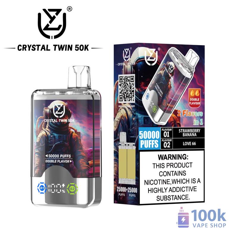 Uzy CRYSTAL TWIN 50000 Disposable Vape: 50000 Puffs, Dual Flavor - Obrázek 3