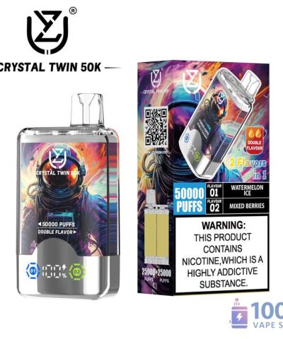 Uzy CRYSTAL TWIN 50000 Disposable Vape: 50000 Puffs, Dual Flavor