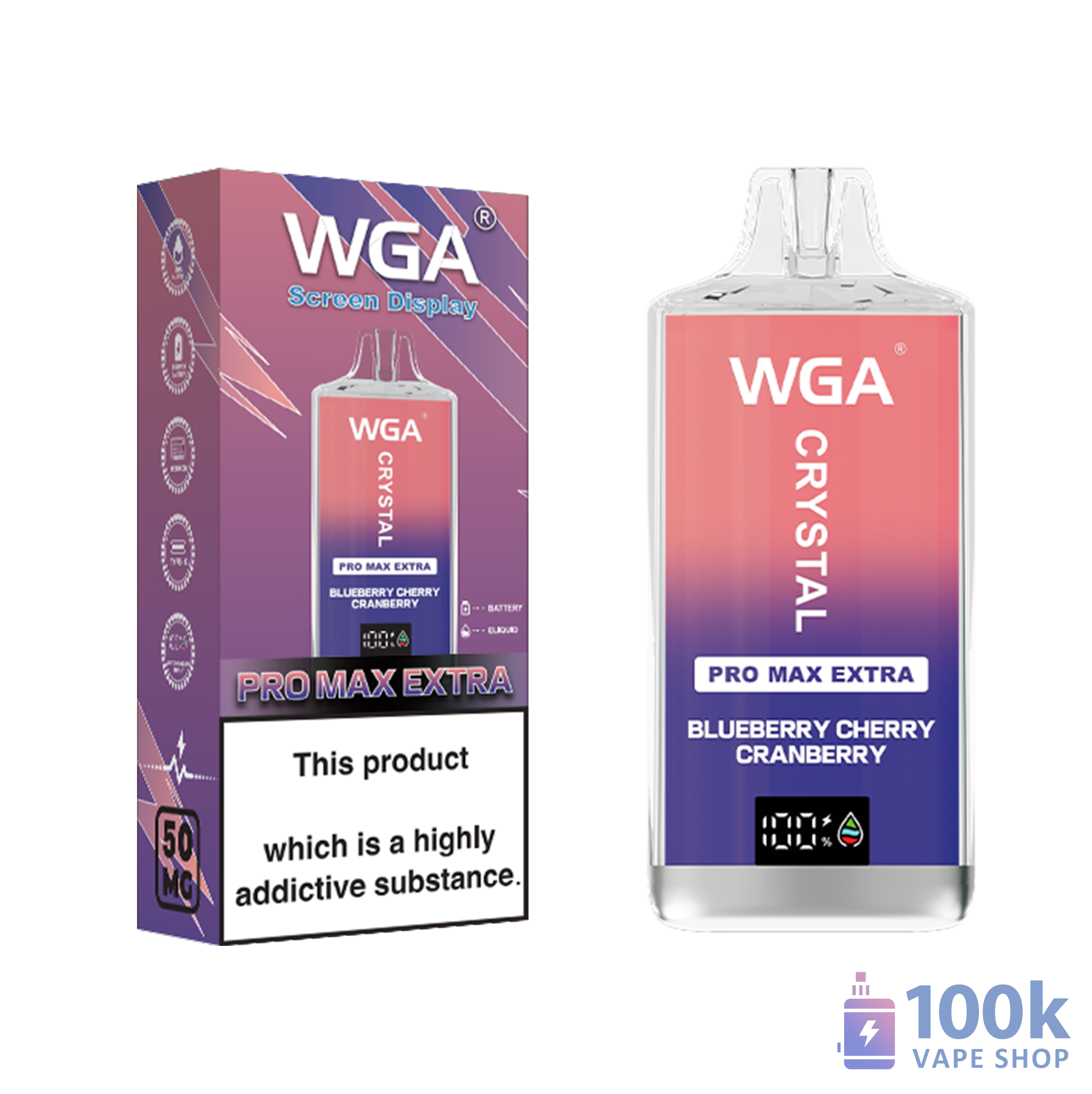 Wga Crystal Pro Max Eetra 15000 Disposable Vape - 15000 PUFFS & 25mL Prefilled - Image 2