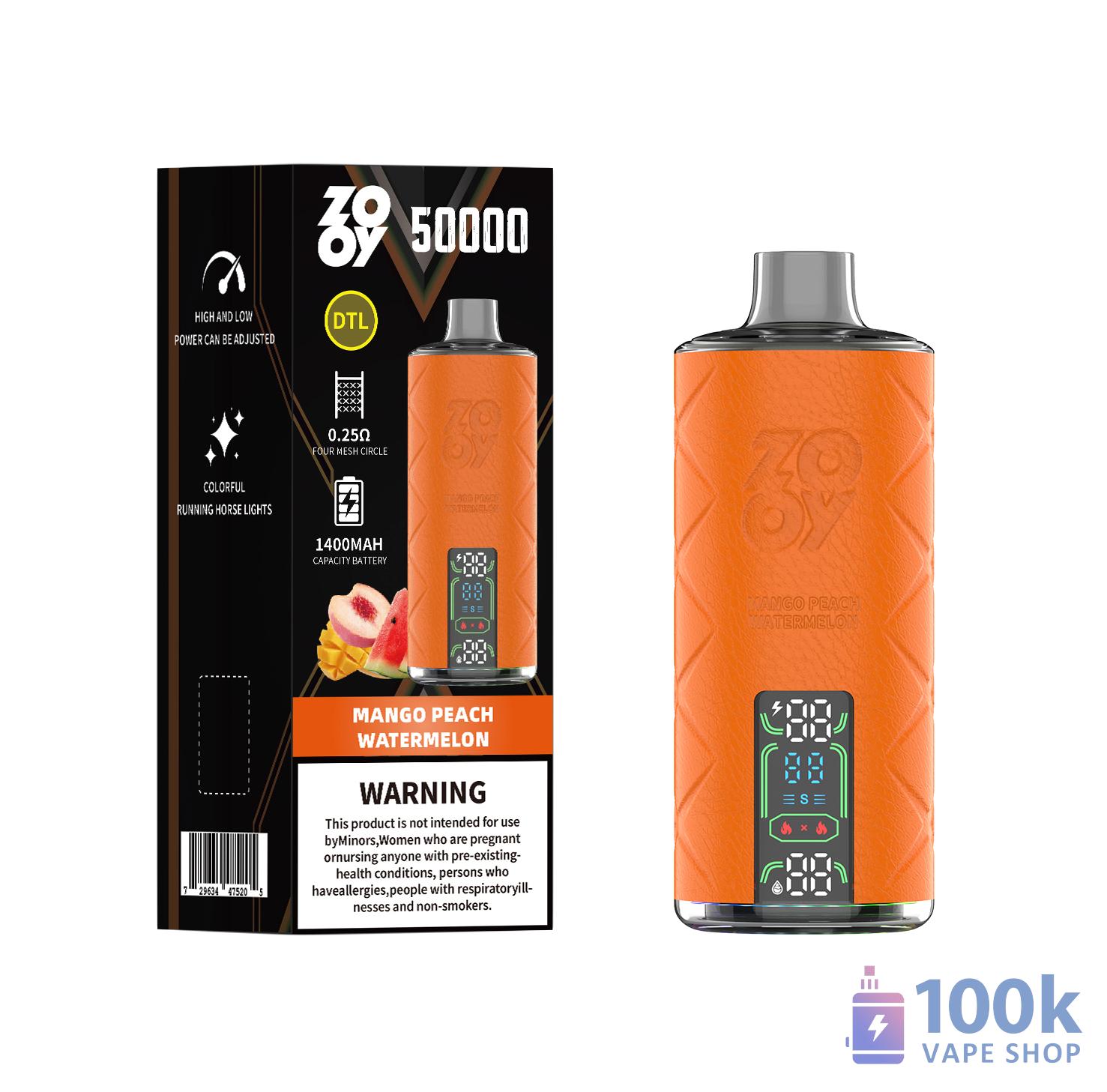 Zooy Shisha 50000 Puffs Rechargeable Disposable Vape - Smart Display & 14,000mAh - Image 5