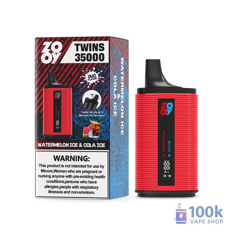 Zooy Twins 35000 Disposable Vape - Dual Flavor 35K Puffs, Rechargeable - Kép 2